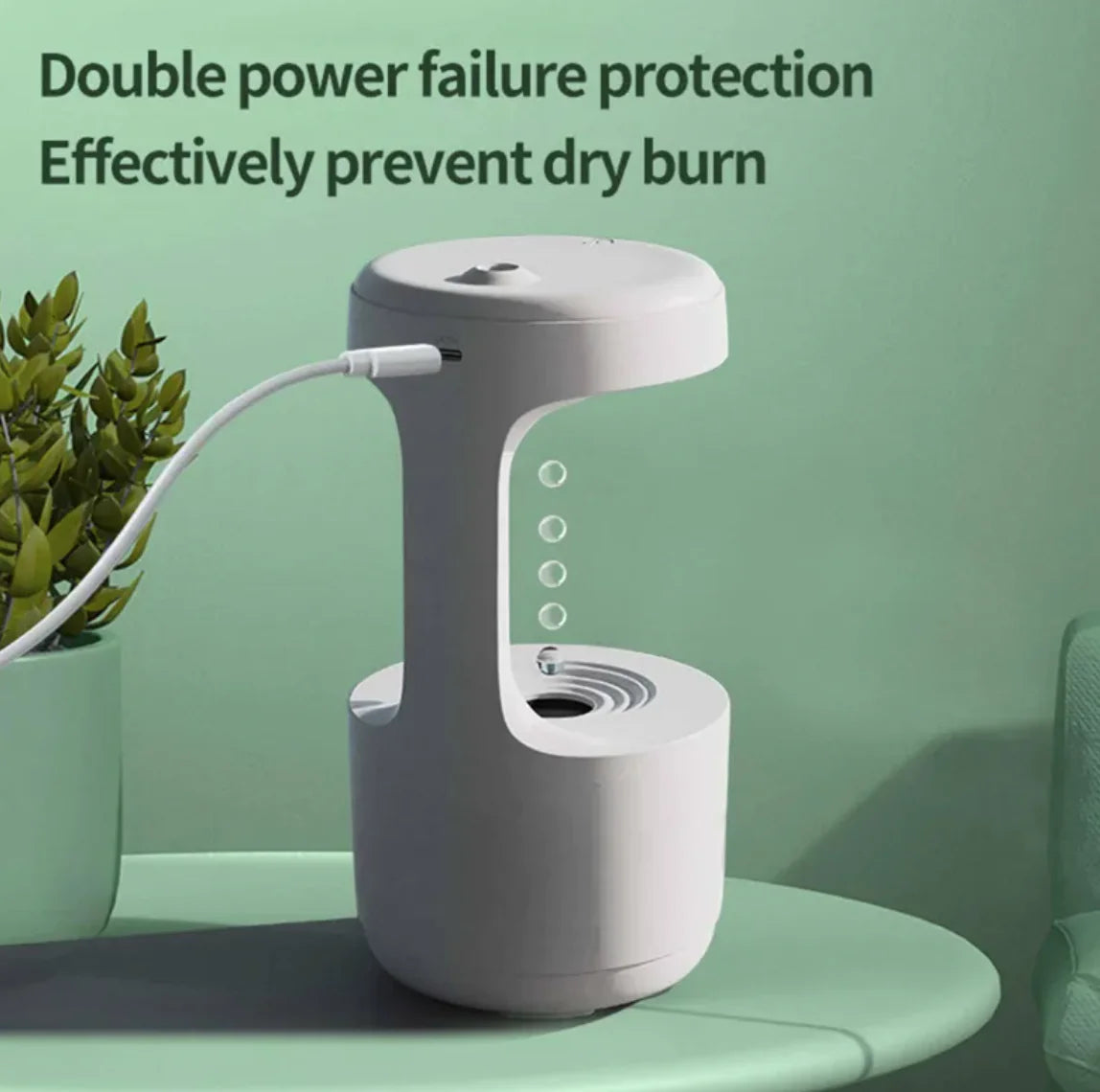 Silent Anti-Gravity Aroma Humidifier with Clock