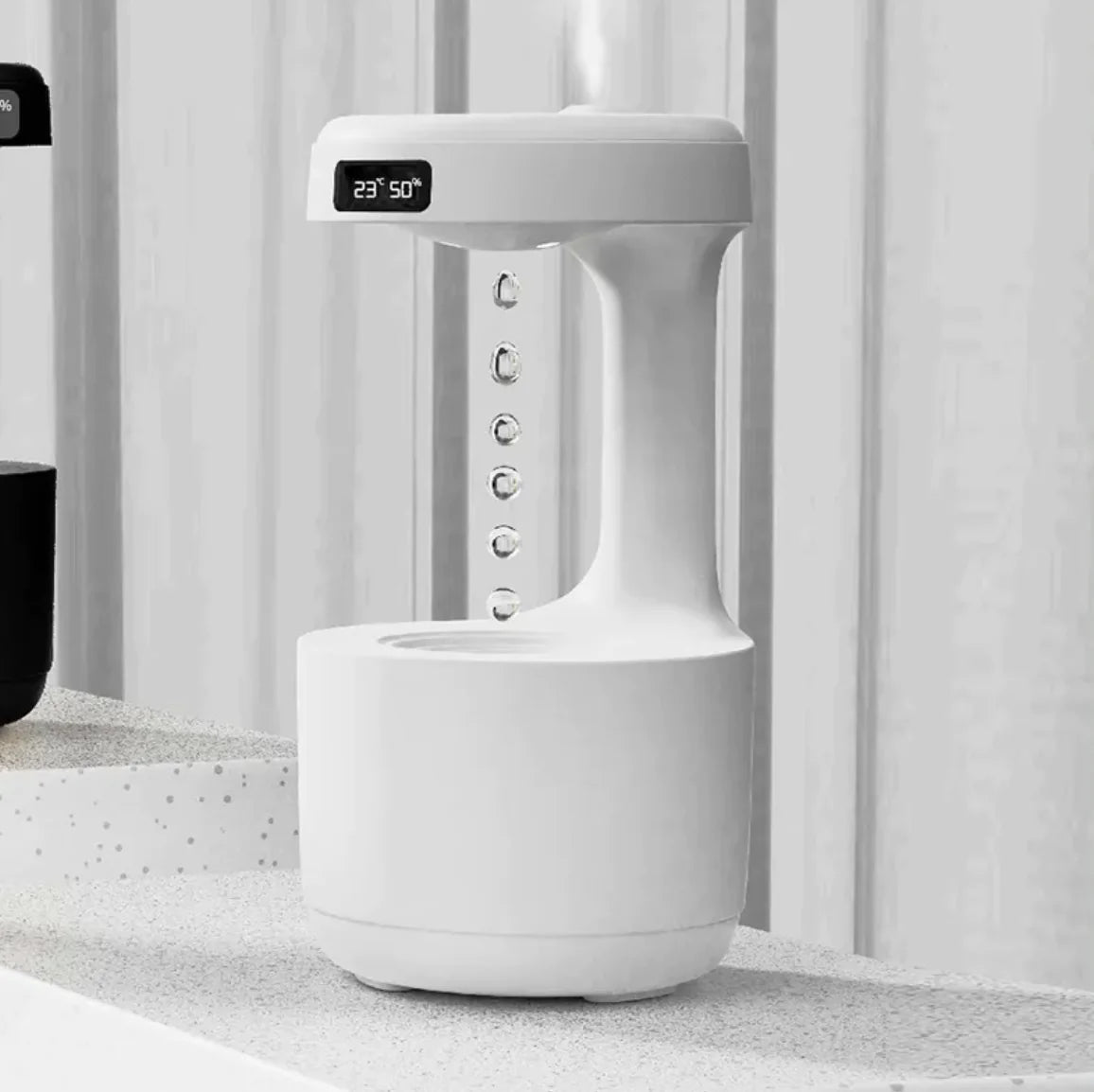 Silent Anti-Gravity Aroma Humidifier with Clock