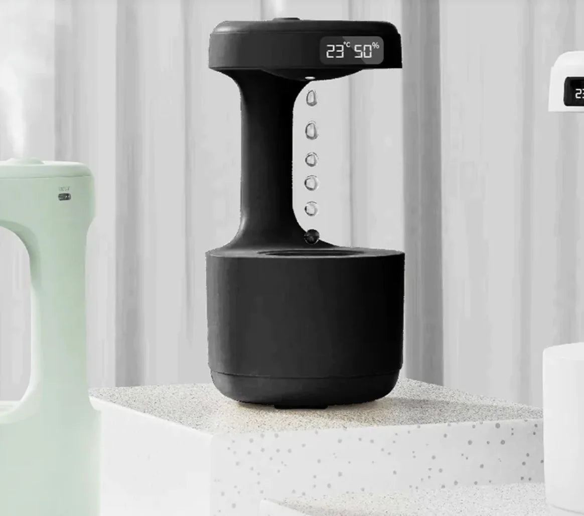 Silent Anti-Gravity Aroma Humidifier with Clock