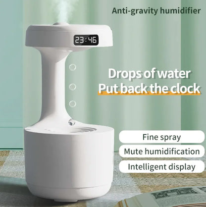 Silent Anti-Gravity Aroma Humidifier with Clock