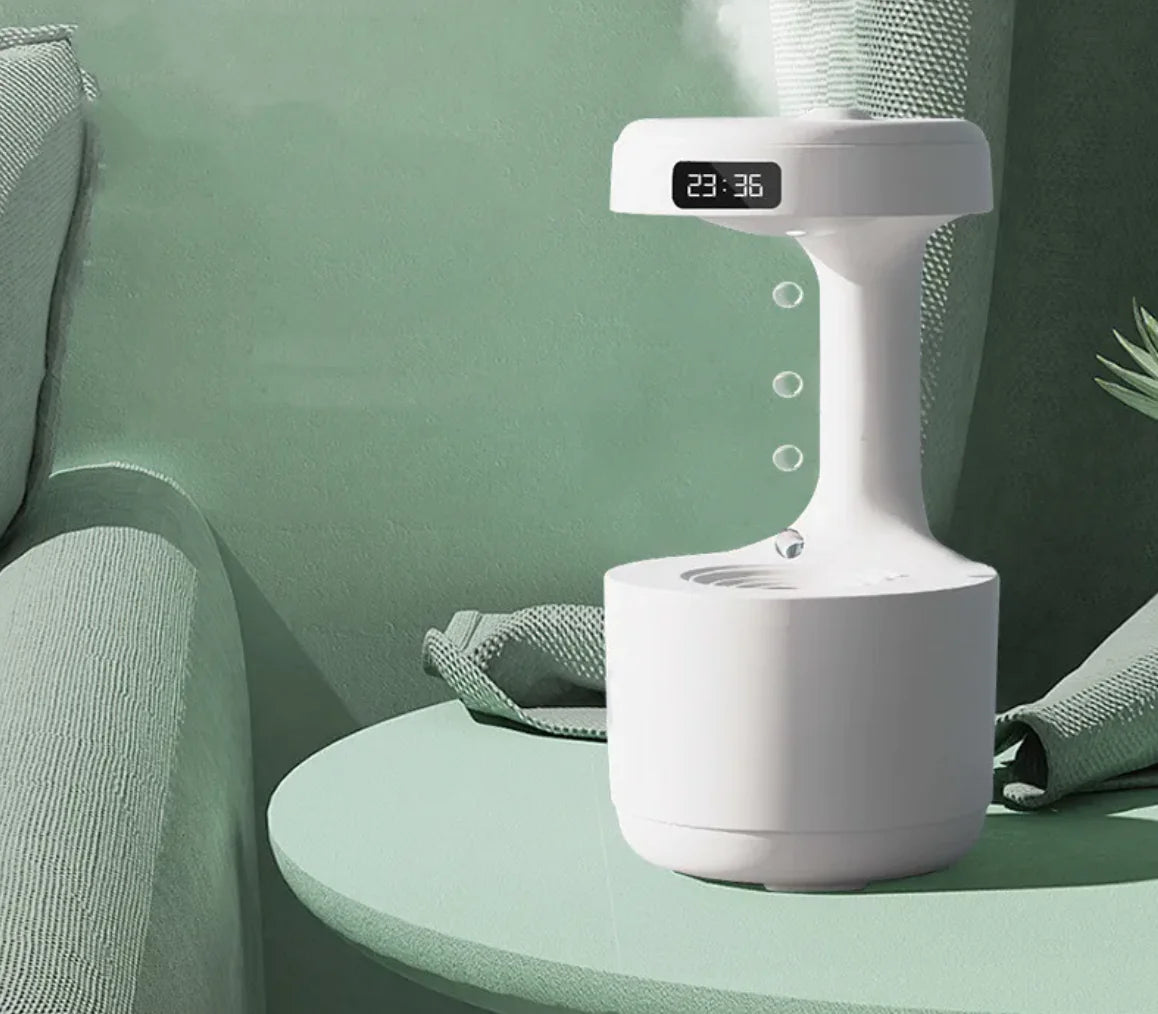 Silent Anti-Gravity Aroma Humidifier with Clock